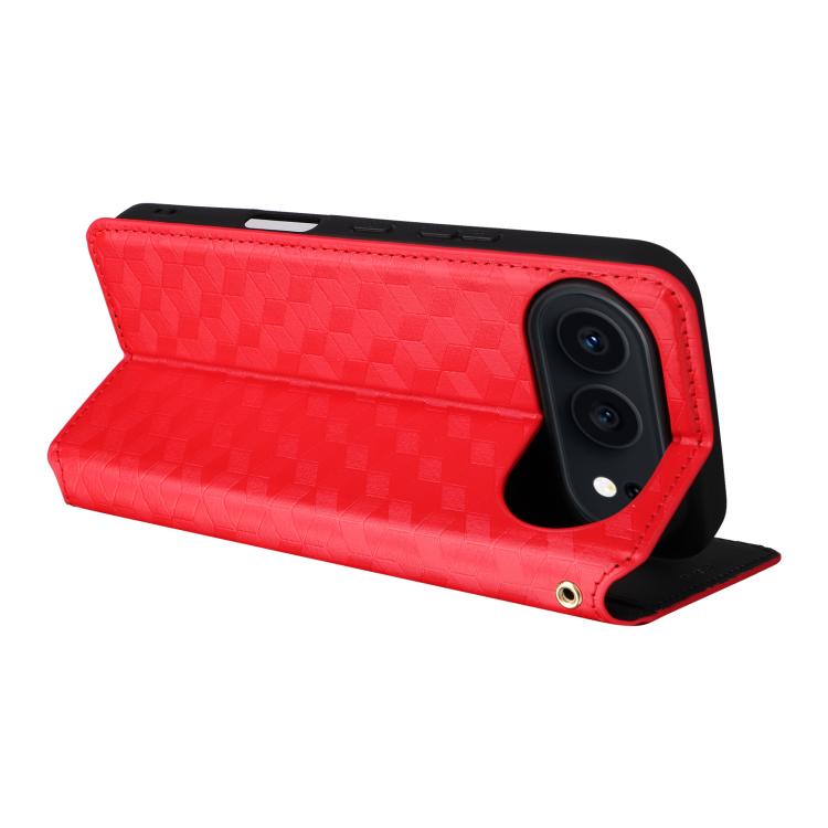 For Honor 500 / 500 Pro Global 155.8mm Cubic Grid Texture Flip Leather Phone Case
