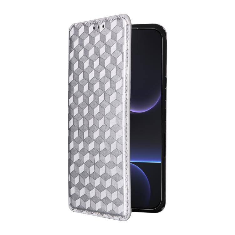 For Honor 500 / 500 Pro Global 155.8mm Cubic Grid Texture Flip Leather Phone Case