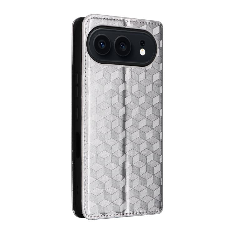 For Honor 500 / 500 Pro Global 155.8mm Cubic Grid Texture Flip Leather Phone Case
