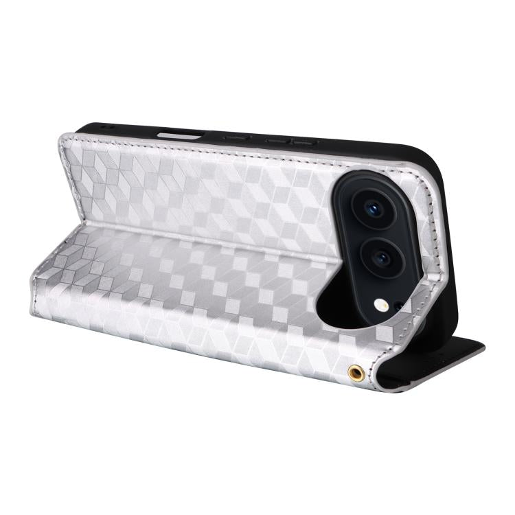 For Honor 500 / 500 Pro Global 155.8mm Cubic Grid Texture Flip Leather Phone Case