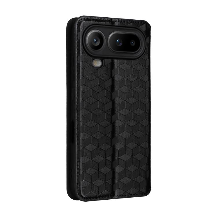 For Honor Magic8 Pro Air 5G Cubic Grid Texture Flip Leather Phone Case