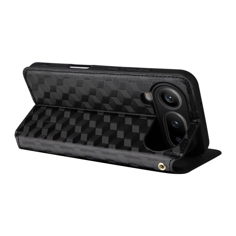 For Honor Magic8 Pro Air 5G Cubic Grid Texture Flip Leather Phone Case