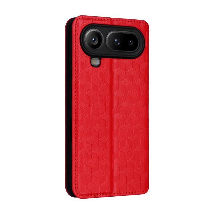 For Honor Magic8 Pro Air 5G Cubic Grid Texture Flip Leather Phone Case