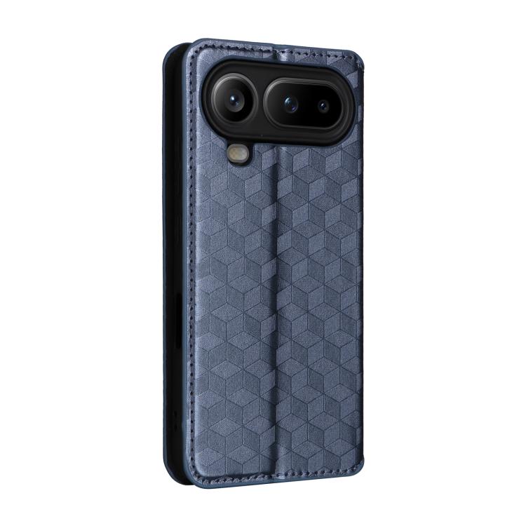 For Honor Magic8 Pro Air 5G Cubic Grid Texture Flip Leather Phone Case