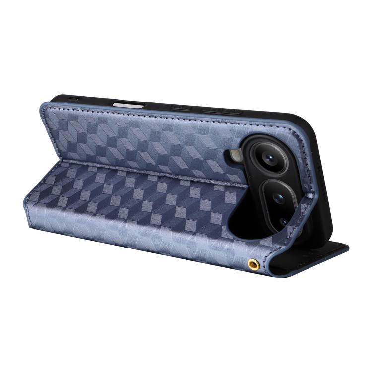 For Honor Magic8 Pro Air 5G Cubic Grid Texture Flip Leather Phone Case
