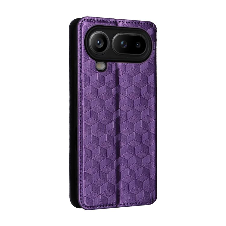 For Honor Magic8 Pro Air 5G Cubic Grid Texture Flip Leather Phone Case