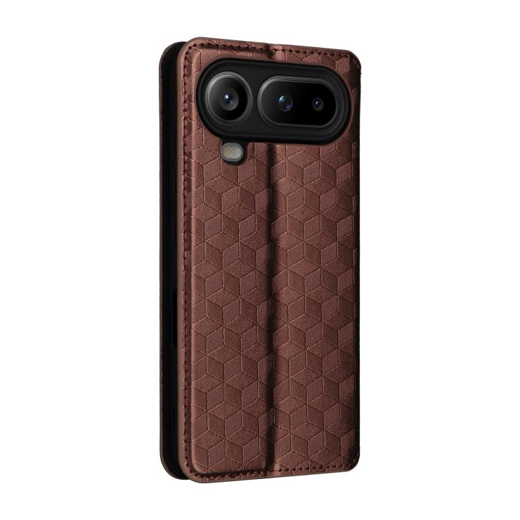 For Honor Magic8 Pro Air 5G Cubic Grid Texture Flip Leather Phone Case