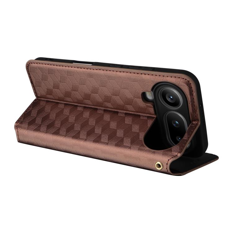 For Honor Magic8 Pro Air 5G Cubic Grid Texture Flip Leather Phone Case