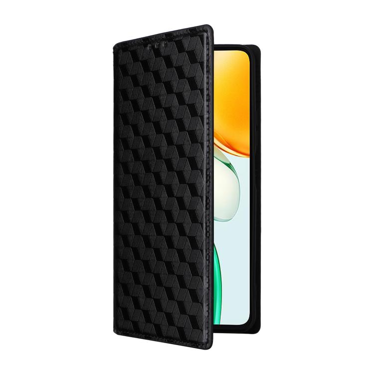 For Honor Play10 4G Cubic Grid Texture Flip Leather Phone Case