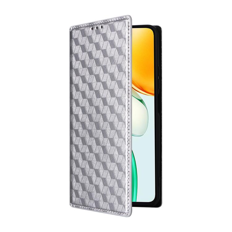 For Honor Play10 4G Cubic Grid Texture Flip Leather Phone Case
