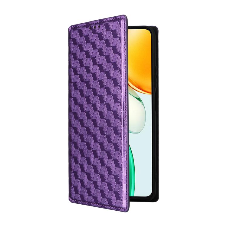 For Honor Play10 4G Cubic Grid Texture Flip Leather Phone Case