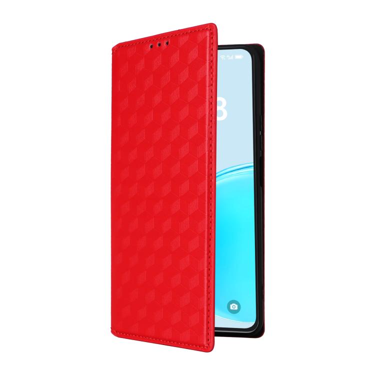 For Honor X8d 4G Cubic Grid Texture Flip Leather Phone Case