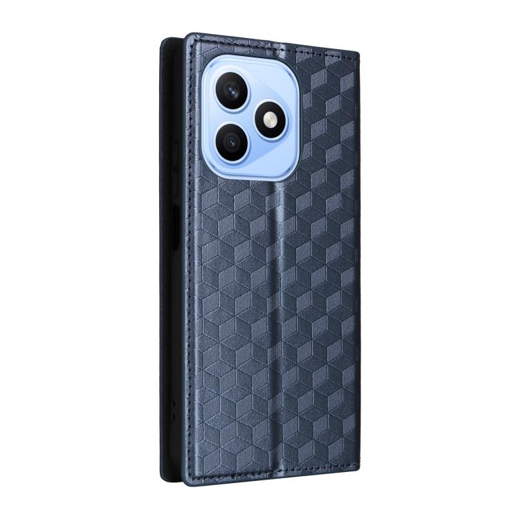 For Honor X8d 4G Cubic Grid Texture Flip Leather Phone Case