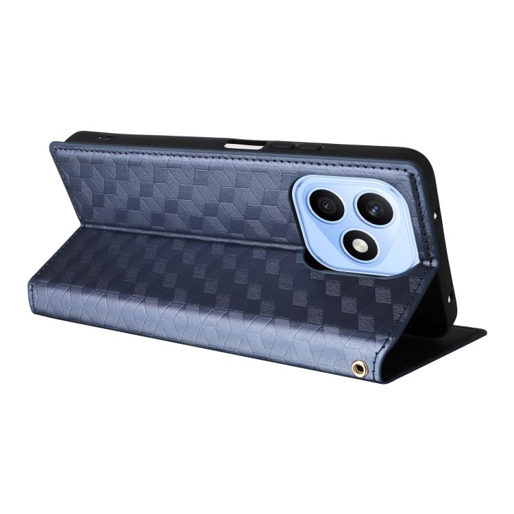 For Honor X8d 4G Cubic Grid Texture Flip Leather Phone Case