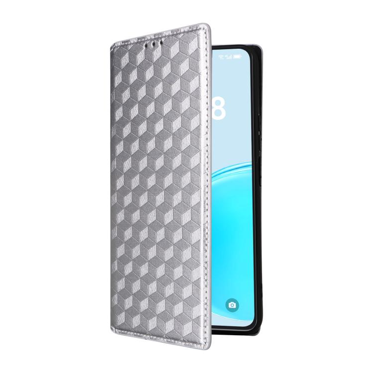 For Honor X8d 4G Cubic Grid Texture Flip Leather Phone Case