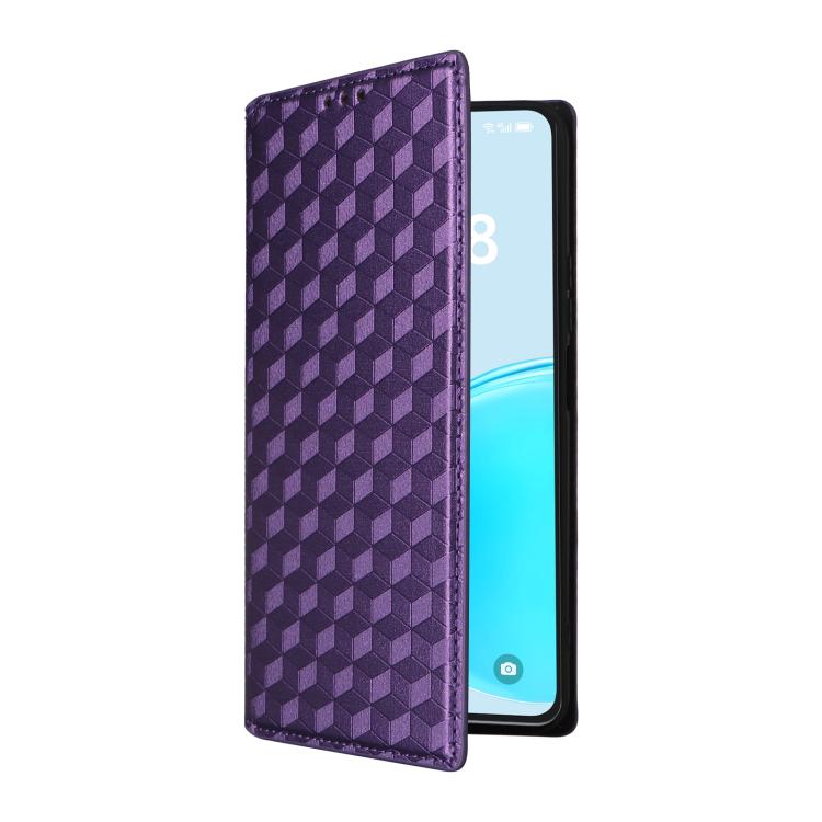 For Honor X8d 4G Cubic Grid Texture Flip Leather Phone Case
