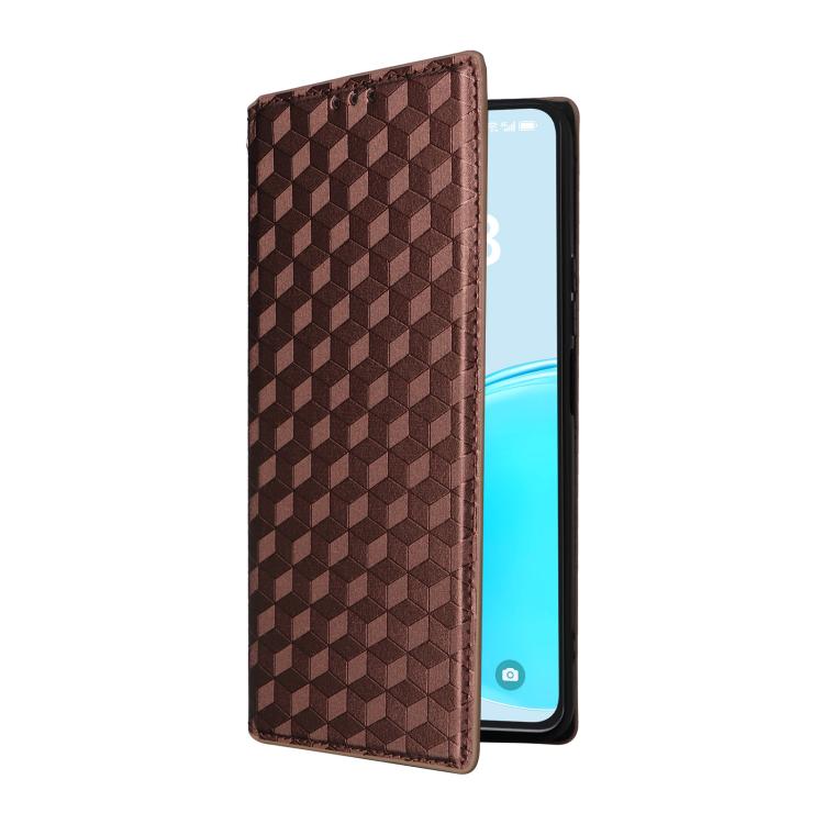 For Honor X8d 4G Cubic Grid Texture Flip Leather Phone Case