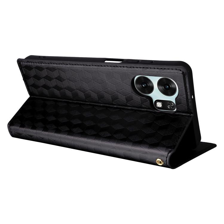 For Honor X6d 5G / Play 60A Cubic Grid Texture Flip Leather Phone Case
