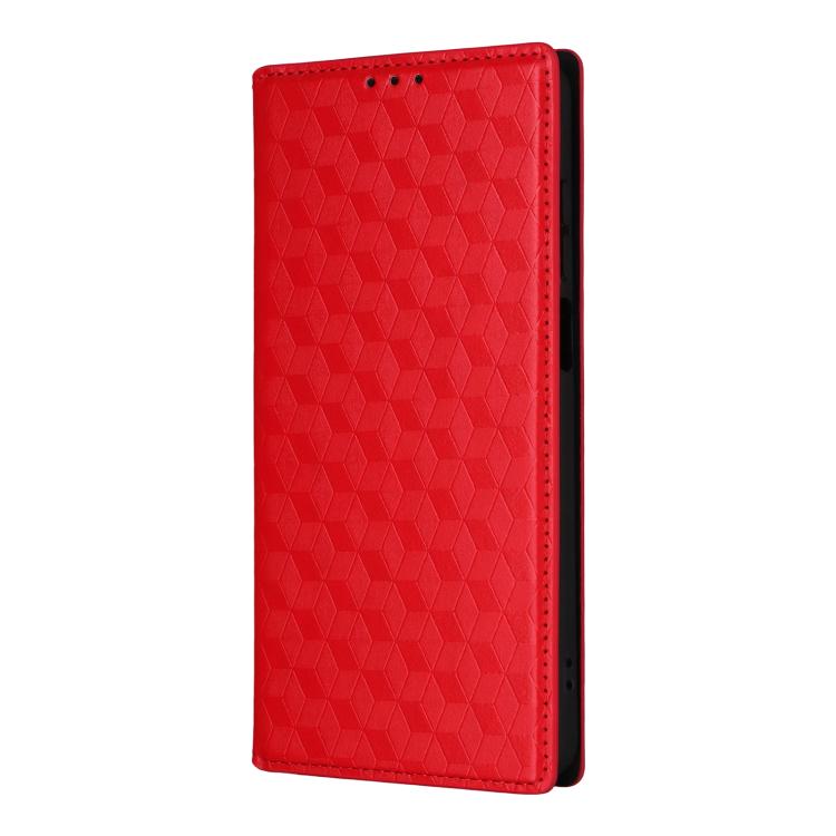 For Honor X6d 5G / Play 60A Cubic Grid Texture Flip Leather Phone Case