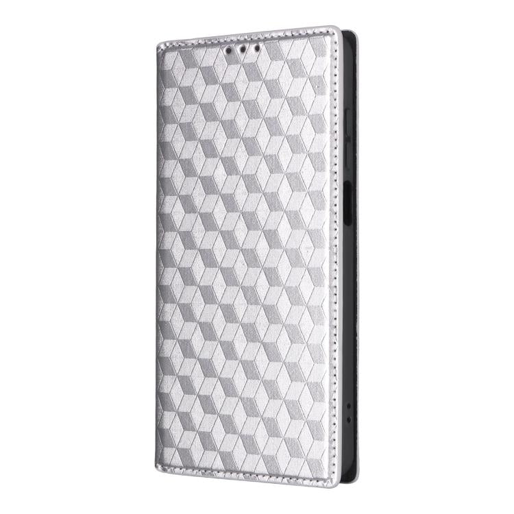 For Honor X6d 5G / Play 60A Cubic Grid Texture Flip Leather Phone Case