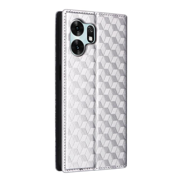 For Honor X6d 5G / Play 60A Cubic Grid Texture Flip Leather Phone Case