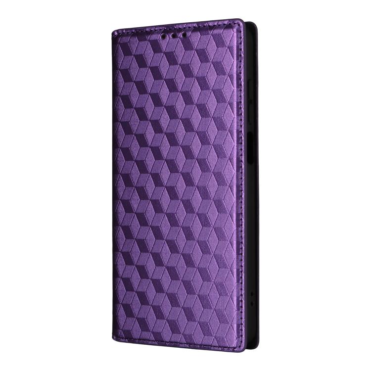 For Honor X6d 5G / Play 60A Cubic Grid Texture Flip Leather Phone Case