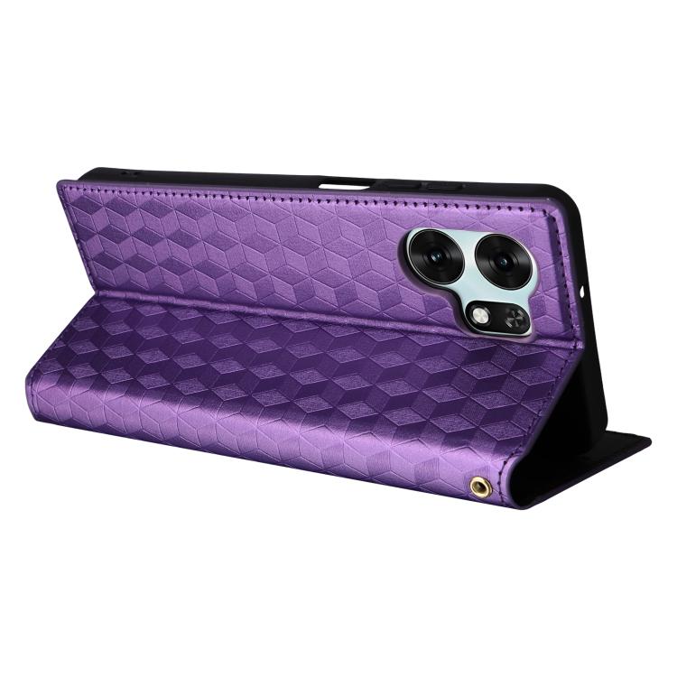 For Honor X6d 5G / Play 60A Cubic Grid Texture Flip Leather Phone Case