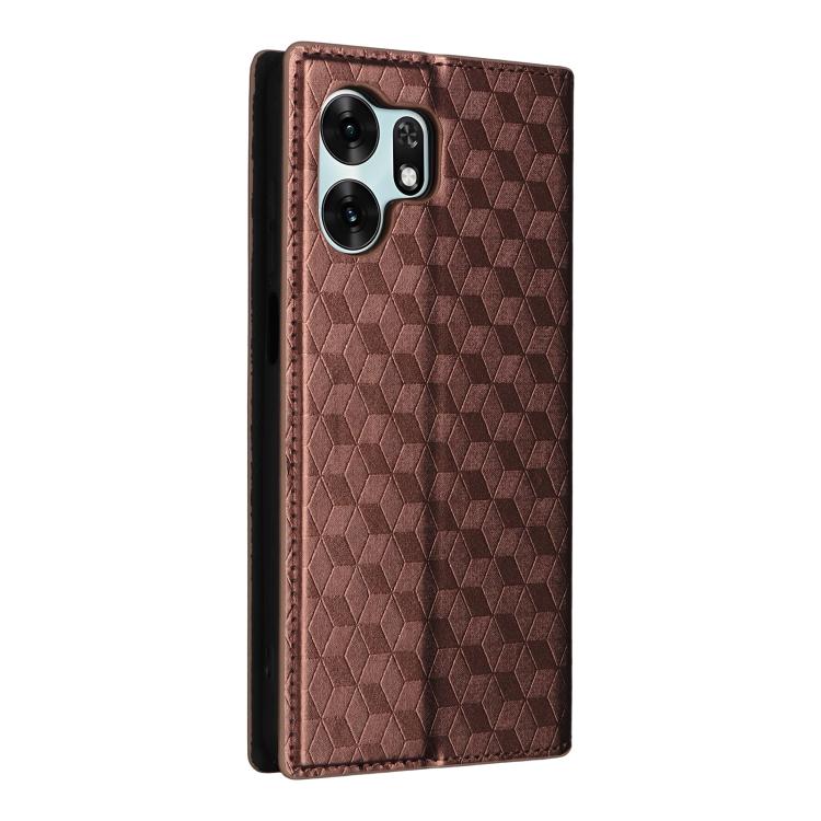For Honor X6d 5G / Play 60A Cubic Grid Texture Flip Leather Phone Case