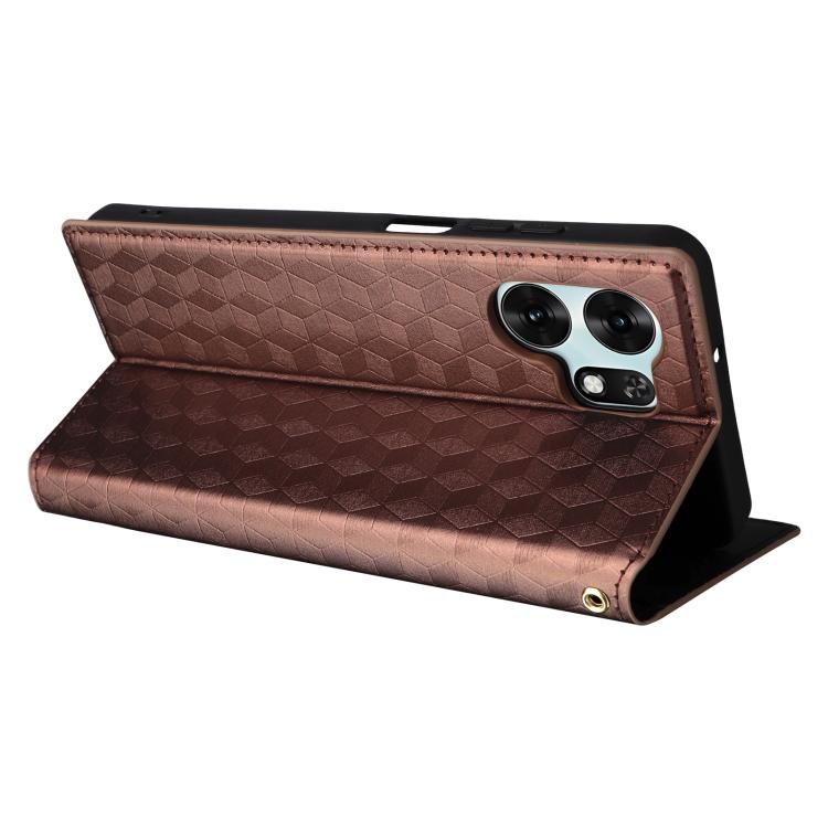 For Honor X6d 5G / Play 60A Cubic Grid Texture Flip Leather Phone Case