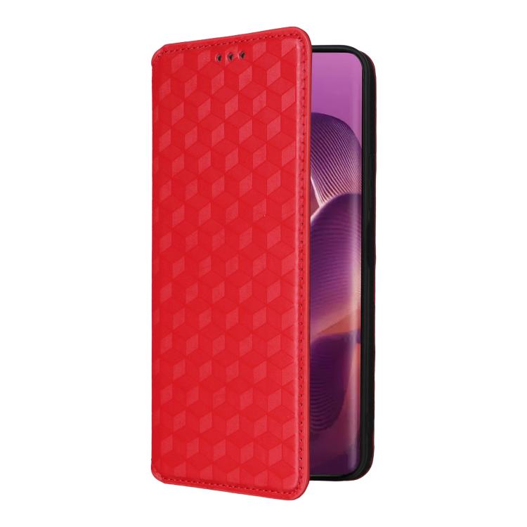 For Motorola Edge 60 Pro / 60s Pro 5G Cubic Grid Texture Flip Leather Phone Case