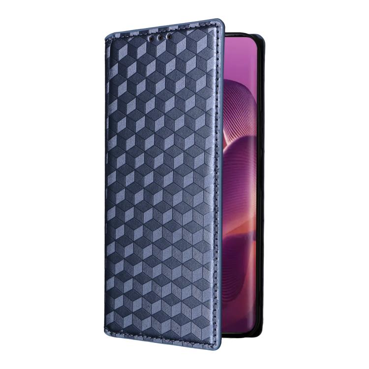 For Motorola Edge 60 Pro / 60s Pro 5G Cubic Grid Texture Flip Leather Phone Case