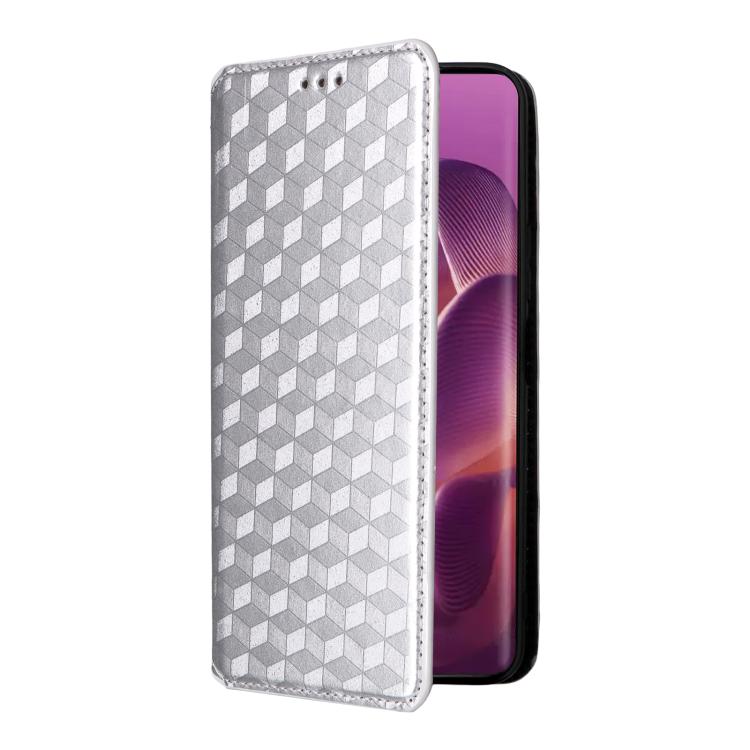 For Motorola Edge 60 Pro / 60s Pro 5G Cubic Grid Texture Flip Leather Phone Case