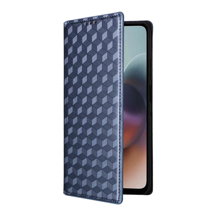 For Motorola Moto G56 / G66j / G66y 5G Cubic Grid Texture Flip Leather Phone Case