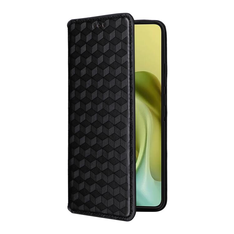 For Motorola Moto G86 5G Cubic Grid Texture Flip Leather Phone Case