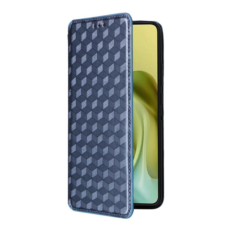 For Motorola Moto G86 5G Cubic Grid Texture Flip Leather Phone Case
