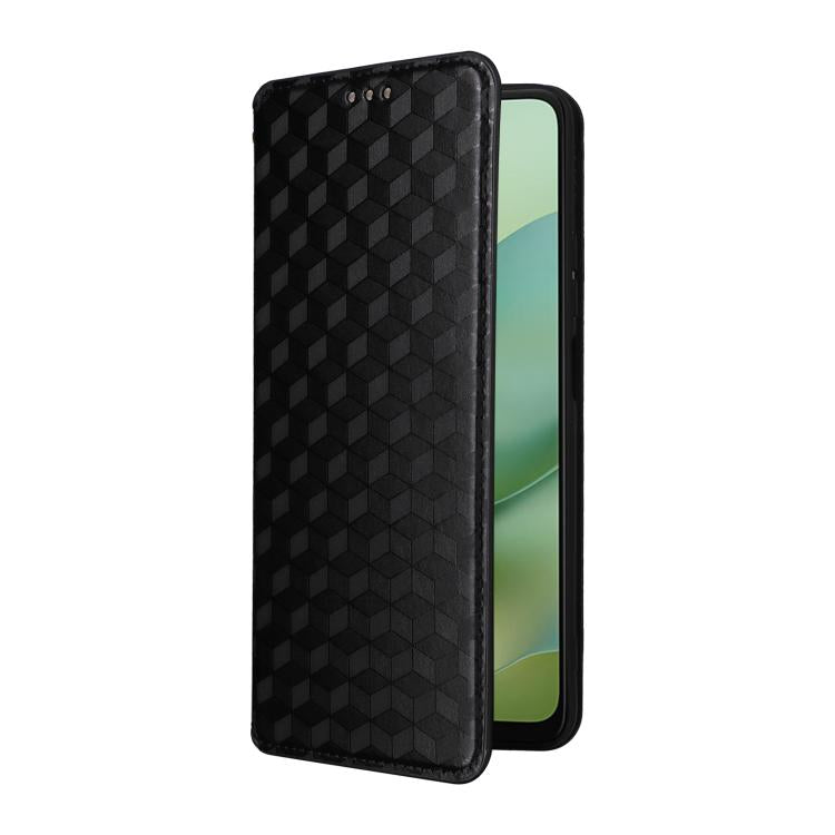 For Motorola Moto G06 4G Cubic Grid Texture Flip Leather Phone Case