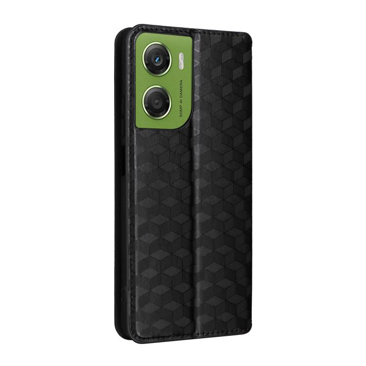 For Motorola Moto G06 4G Cubic Grid Texture Flip Leather Phone Case