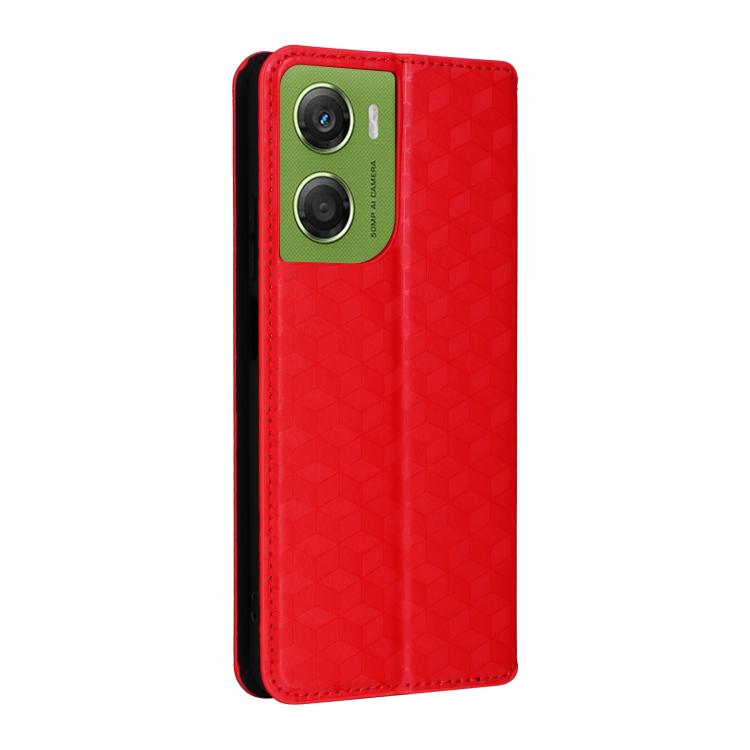 For Motorola Moto G06 4G Cubic Grid Texture Flip Leather Phone Case