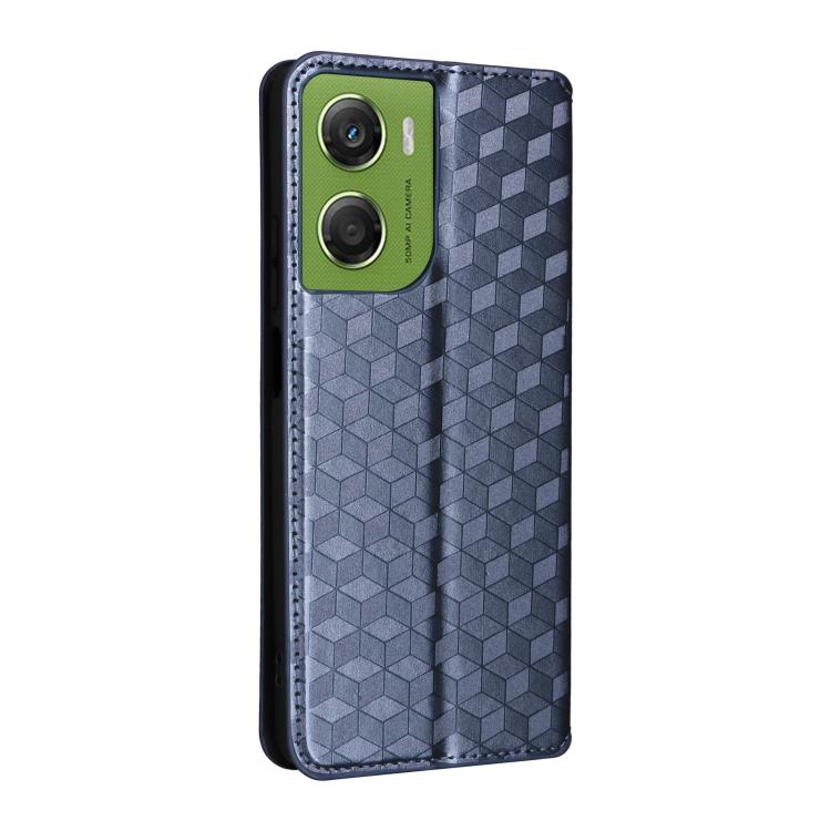 For Motorola Moto G06 4G Cubic Grid Texture Flip Leather Phone Case