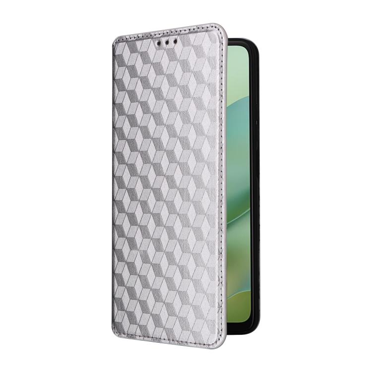 For Motorola Moto G06 4G Cubic Grid Texture Flip Leather Phone Case