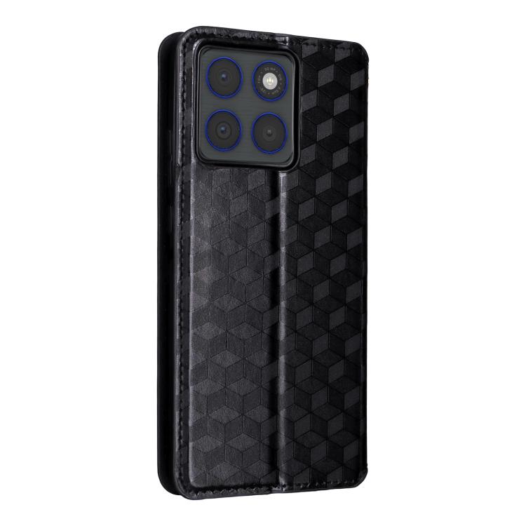For Motorola Edge 70 5G Cubic Grid Texture Flip Leather Phone Case