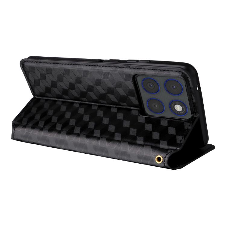 For Motorola Edge 70 5G Cubic Grid Texture Flip Leather Phone Case
