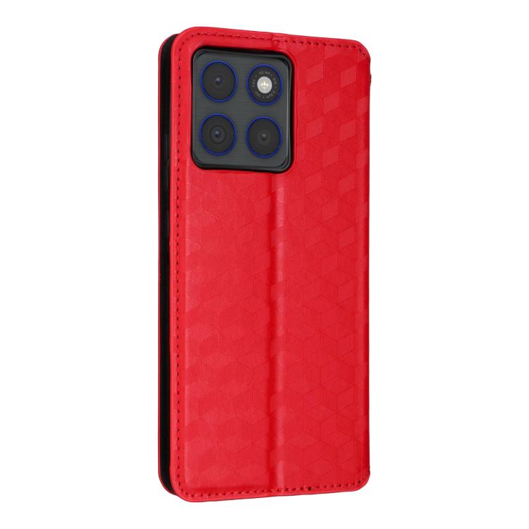 For Motorola Edge 70 5G Cubic Grid Texture Flip Leather Phone Case