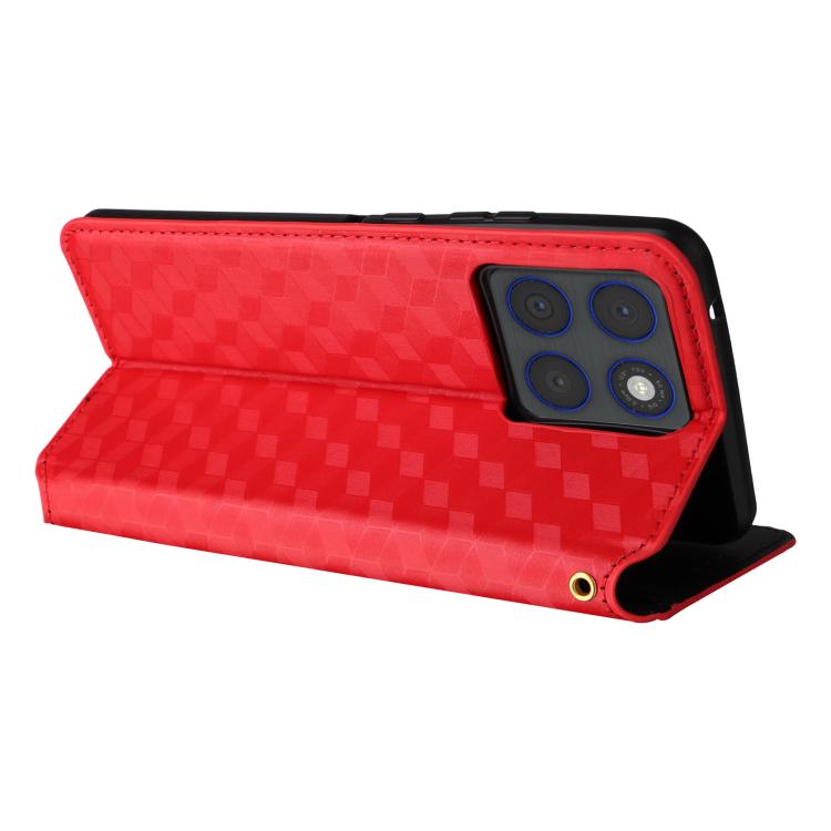 For Motorola Edge 70 5G Cubic Grid Texture Flip Leather Phone Case