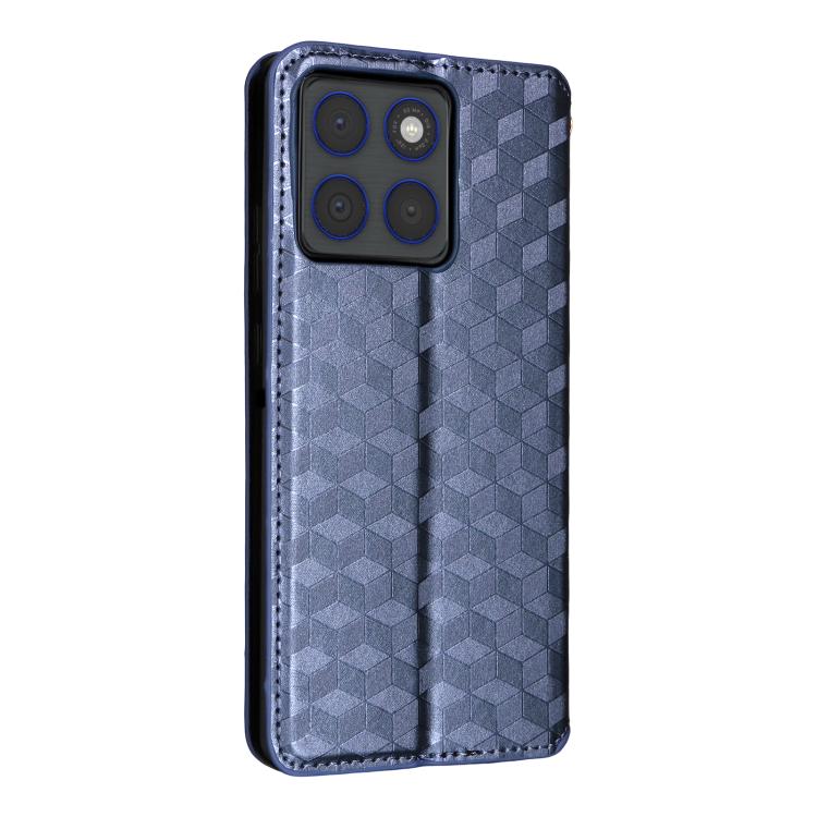 For Motorola Edge 70 5G Cubic Grid Texture Flip Leather Phone Case