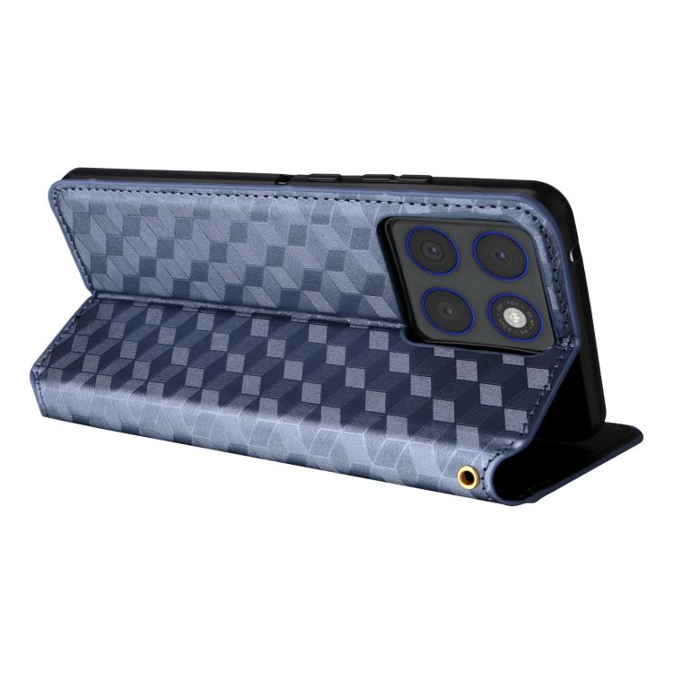 For Motorola Edge 70 5G Cubic Grid Texture Flip Leather Phone Case
