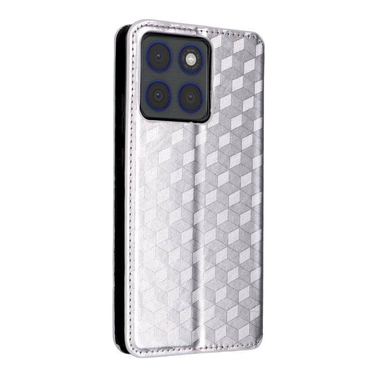 For Motorola Edge 70 5G Cubic Grid Texture Flip Leather Phone Case