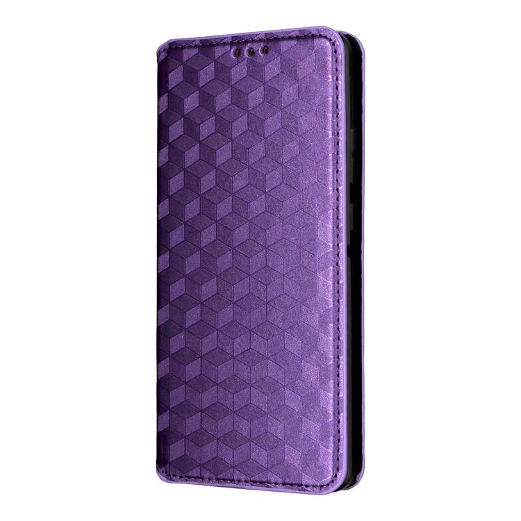 For Motorola Edge 70 5G Cubic Grid Texture Flip Leather Phone Case