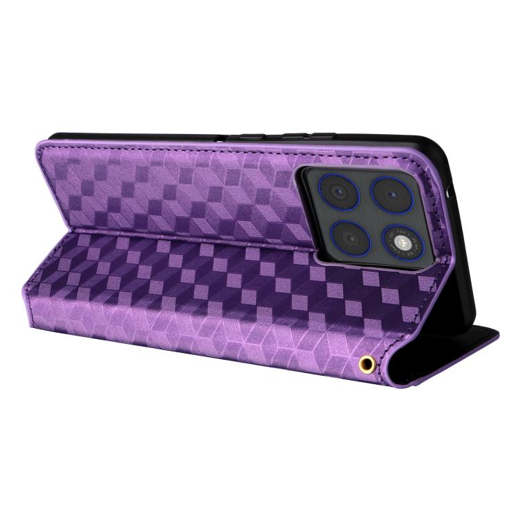 For Motorola Edge 70 5G Cubic Grid Texture Flip Leather Phone Case