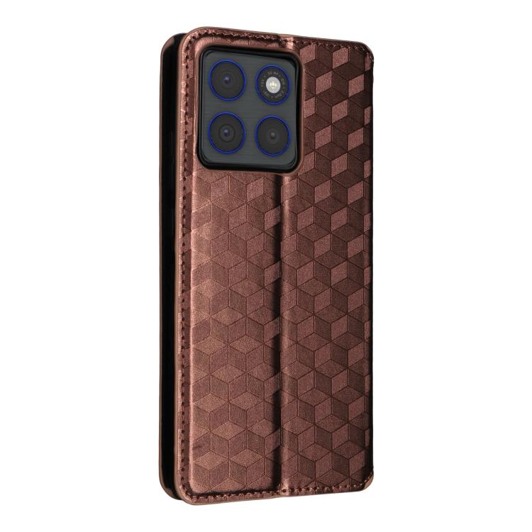 For Motorola Edge 70 5G Cubic Grid Texture Flip Leather Phone Case